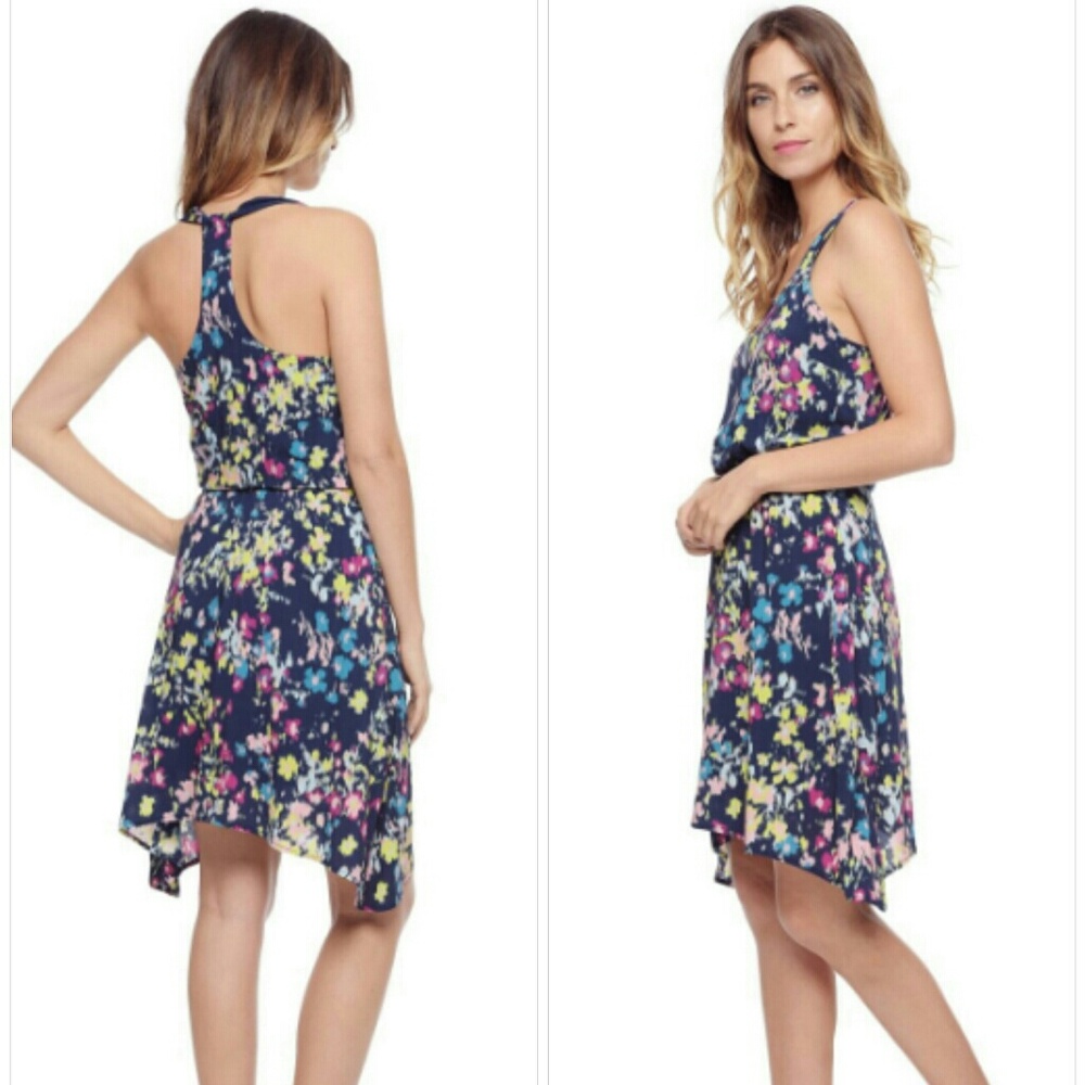 Splendid Hanky Hem Dress in ikat floral print